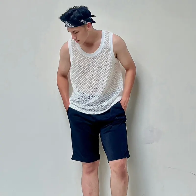 Áo tanktop lưới thời trang ,form regular mặc đi biển ,du lịch [Mã 21]  Menswear 5