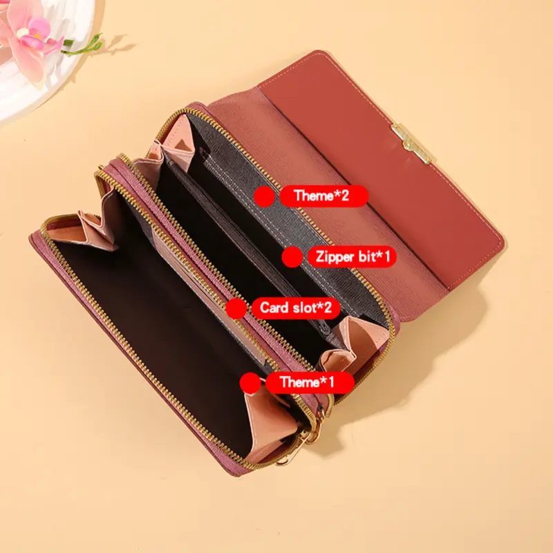Túi Đeo Chéo / Đeo Vai Nữ, Chất Liệu Da PU, Kiểu Ví, Có Ngăn Đựng Điện Thoại Di Động Nhỏ Và Nhẹ, Dễ Mang Theo, 8870 6