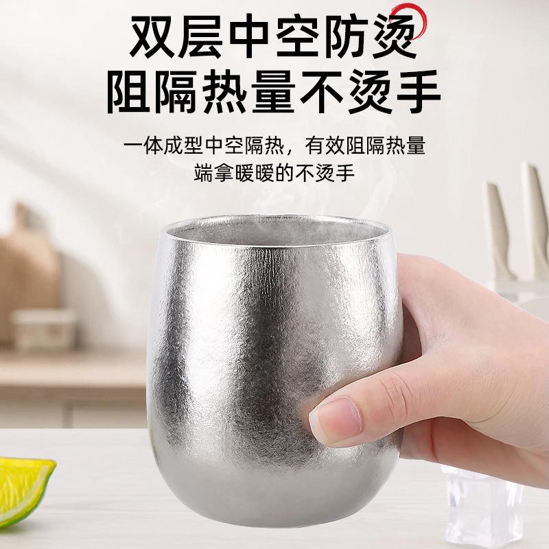 Pure Titanium Water Cup Beer Coffee Milk Tea Cup Titanium Alloy Men and Women Couple Outdoor Thermal Cup Double Layer Camping 3