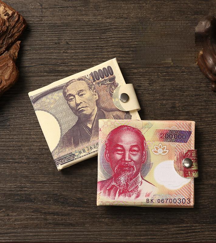 Product Introduction of Ví Nam, Kiểu Ngắn, Làm Bằng Vải Bố, Có In Hình Tiền, Thiết Kế Sáng Tạo, Thích Hợp Đựng Tiền Xu 4