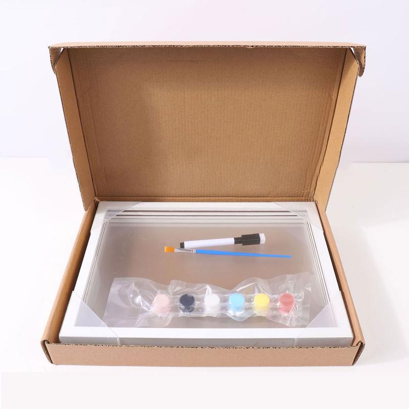 Family Handprint Kit Clear Family Hand Print Kit With 6 Paints Pen  DIY  Keepsake Wooden Frame Home Family Handprint Frame Gift 1