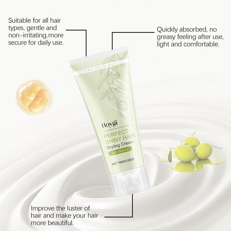Product Introduction of Smooth Curl Styling Cream, Anti-Frizz & Hydrating Hair Cream, Long-Lasting Shine, Natural Curl Definition, 100g Wax for Women 18