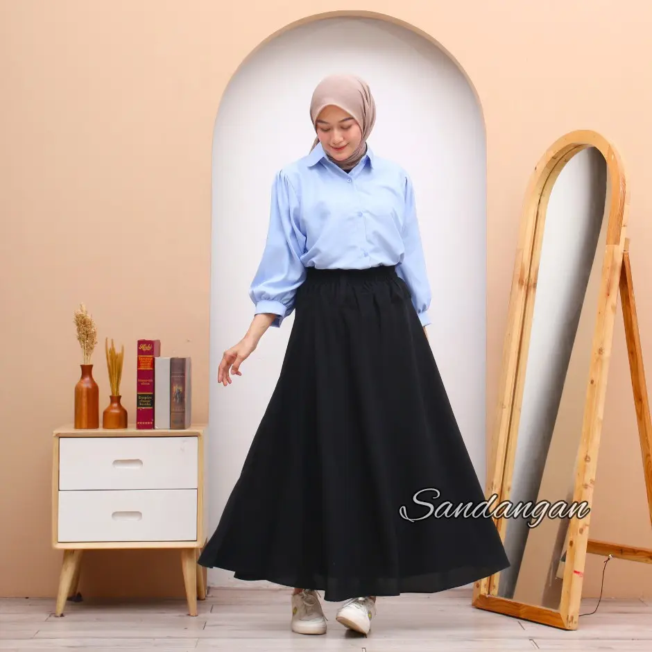 Rok Payung Motif Polos | Bawahan Wolfis | Bawahan Kekinian | Rok Terbaru