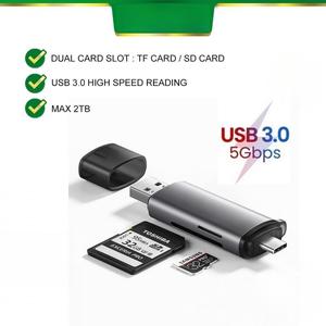 2 in 1 SD TF Card Reader USB Type C USB 3.0 OTG Memory Card Adapter TF SD Micro SD Mac Windows PC Laptop