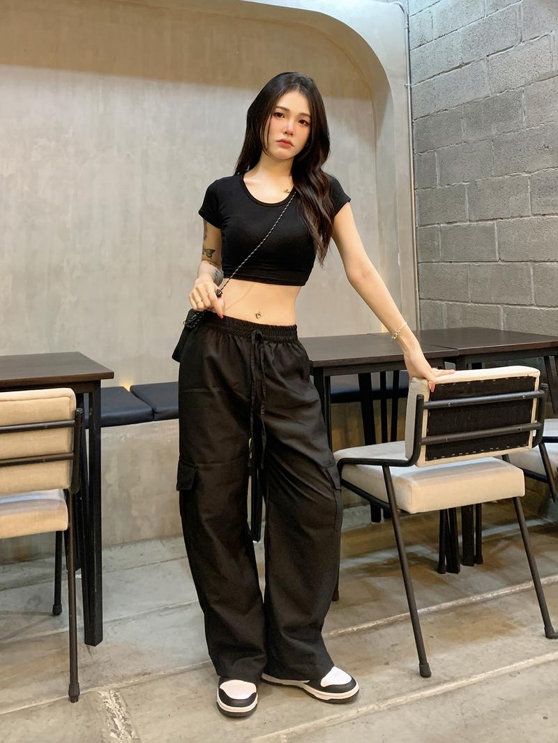 Product Introduction of [Frsud] spinnyhouse free waist cargo pants elastic pocket practical high waist low waist Y2K super slim microfiber pants 20