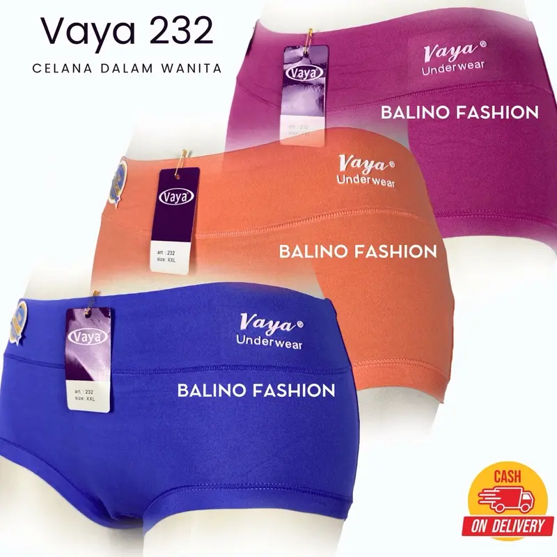 3 Pcs 6 Pcs Celana Dalam Wanita Cd Vaya 232 Adem Lembut Nyaman M L XL 3L Polos Muda Soft 1
