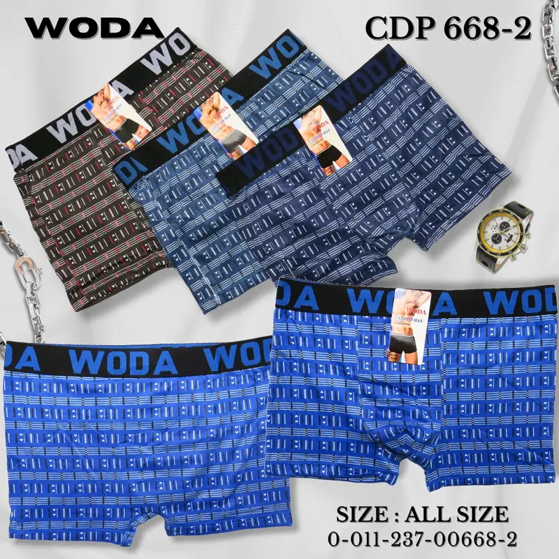 Celana Dalam/CD Boxer Daleman Pria Laki Cowok Bahan Spandek WODA ALL SIZE 2