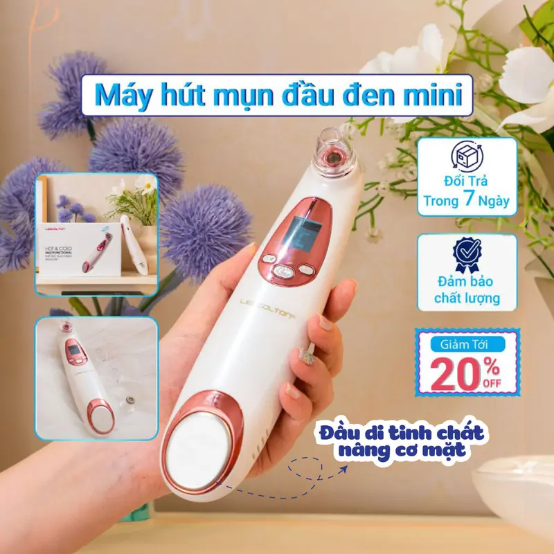 Máy hút mụn đầu đen, mụn cám cầm tay mini Lokykin - Làm sạch lỗ chân lông - Bảo hành 365 ngày - Skincare 1