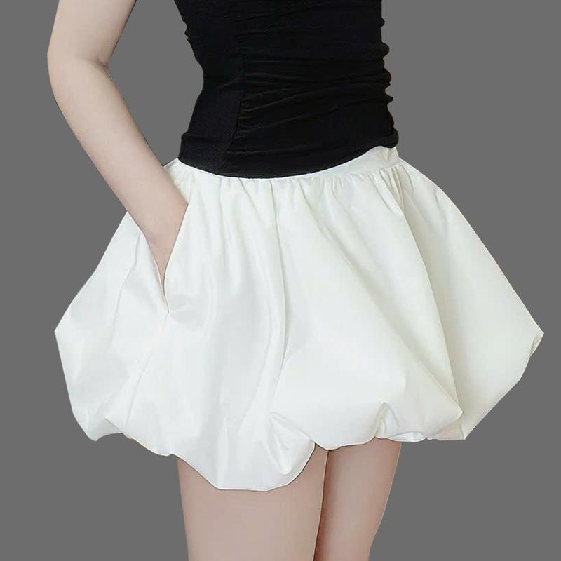 [HOPE Clothing] Chân váy bí ngô xinh xắn ba màu Nữ Thông thường thời trang Skirts thông thường có thể giặt máy 3