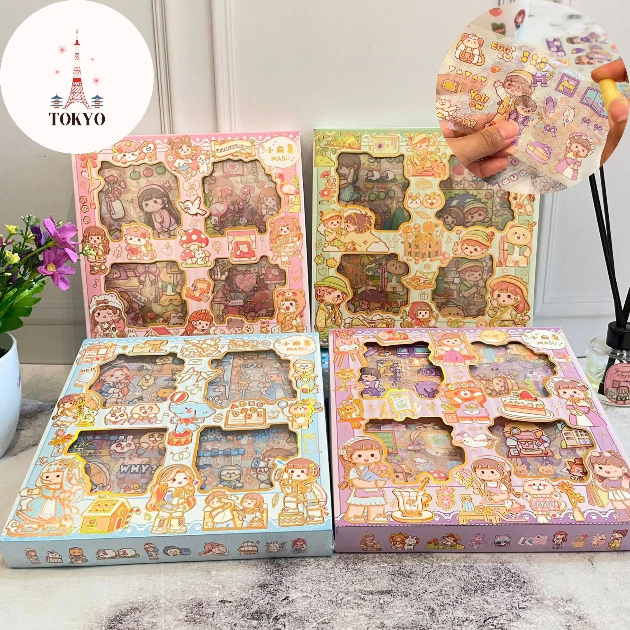 Stiker Box Masu 1 Box Isi 100 Lembar Sticker Waterproof Anti Air Stationery