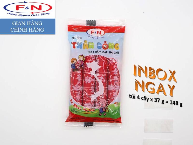 Xúc Xích Heo Hầm Đậu Hà Lan TĐ túi 37g x 4cây = 148g