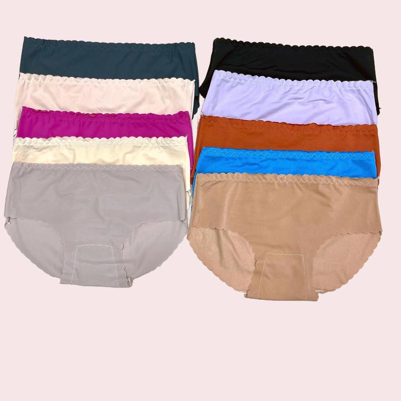 [35-50KG] SET 20 Quần Lót Nữ Viền Lượn Sóng (10 Su / 10 Vải Cotton - Hàng Thanh Lý) Women Voi     quansu khong vien