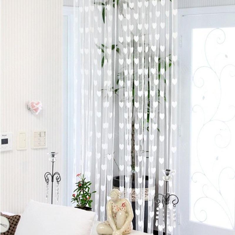 1 Count Heart Pattern Door Curtain, Home Decor Shading Curtain for Living Room Bedroom 1