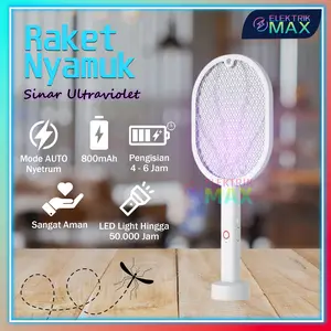 [MAX] Raket Nyamuk Rechargeable 3 in 1 Multifungsi AUTO UV LED/Raket Nyamuk Cas