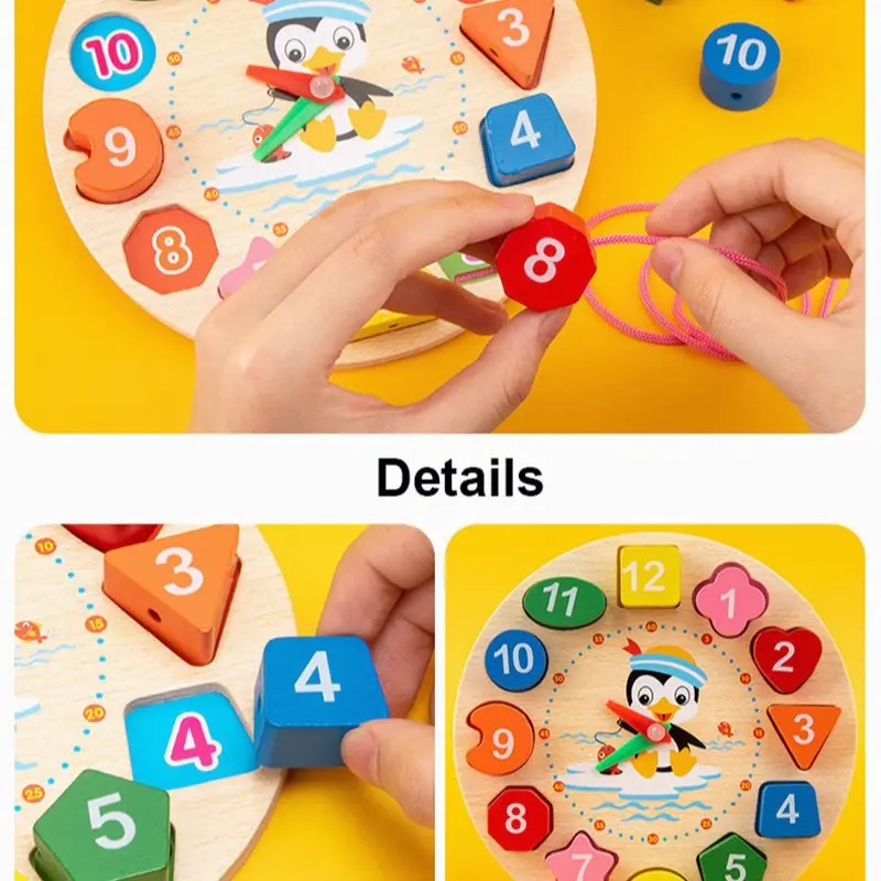 Mainan Puzzle Kayu Anak Montessori Mainan Kayu Musik Anak Mainan Alur Kawat Kecil 6