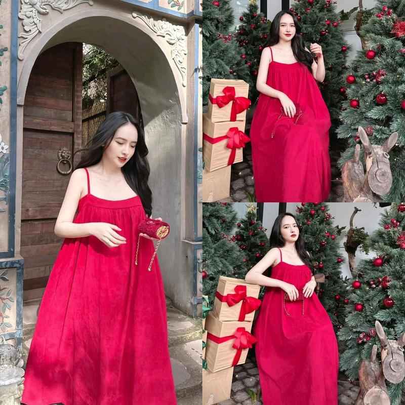 [ 40 - 120kg] Váy maxi lụa dây chỉnh, đầm bigsize chất mềm đẹp Nữ Dress