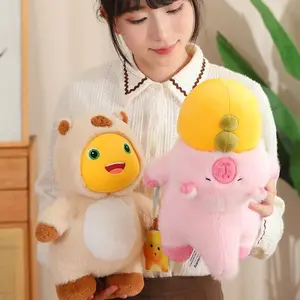 Boneka Naga Susu Nailong Mainan Mewah Face Nailoong Capybara Cross Dressing Ukuran 30cm Bahan Yelvo Halus Berstandar SNI