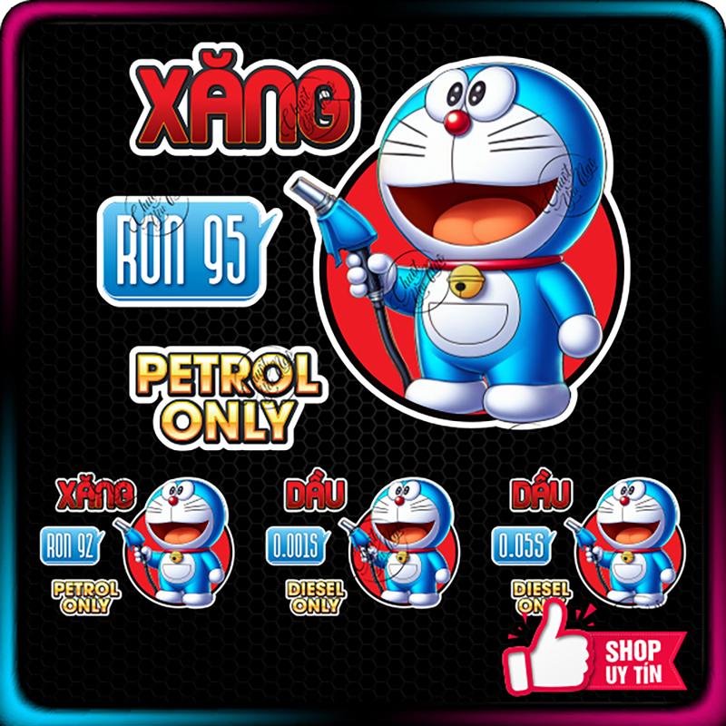 Miếng dán XĂNG DẦU ĐÔ RÊ MON hết xăng diesel only petrol only trang trí nắp bình xăng xe ô tô xe hơi decal chống thấm nước ron 95