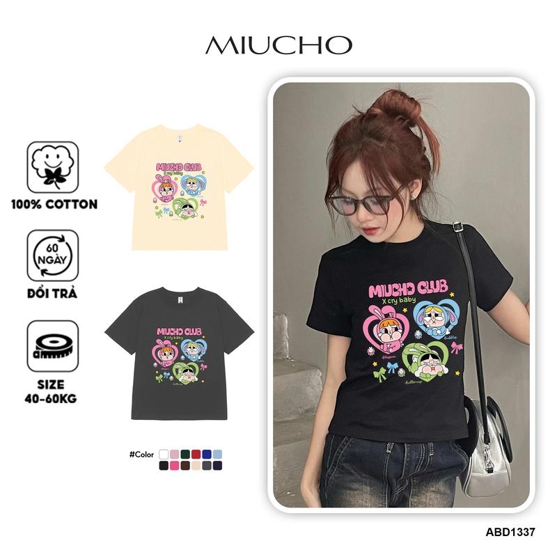 Áo thun baby tee CRY BABY form ôm ABD1337 Miucho tay ngắn cổ tròn hotrend in mix