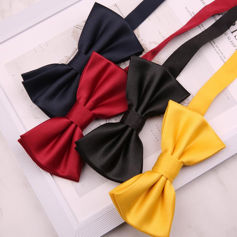 Product Introduction of 6 * 12cm Men's Groom Wedding Best Man Dress Solid Color Maroon Black White Yellow Red Blue Purple Bow Tie 12