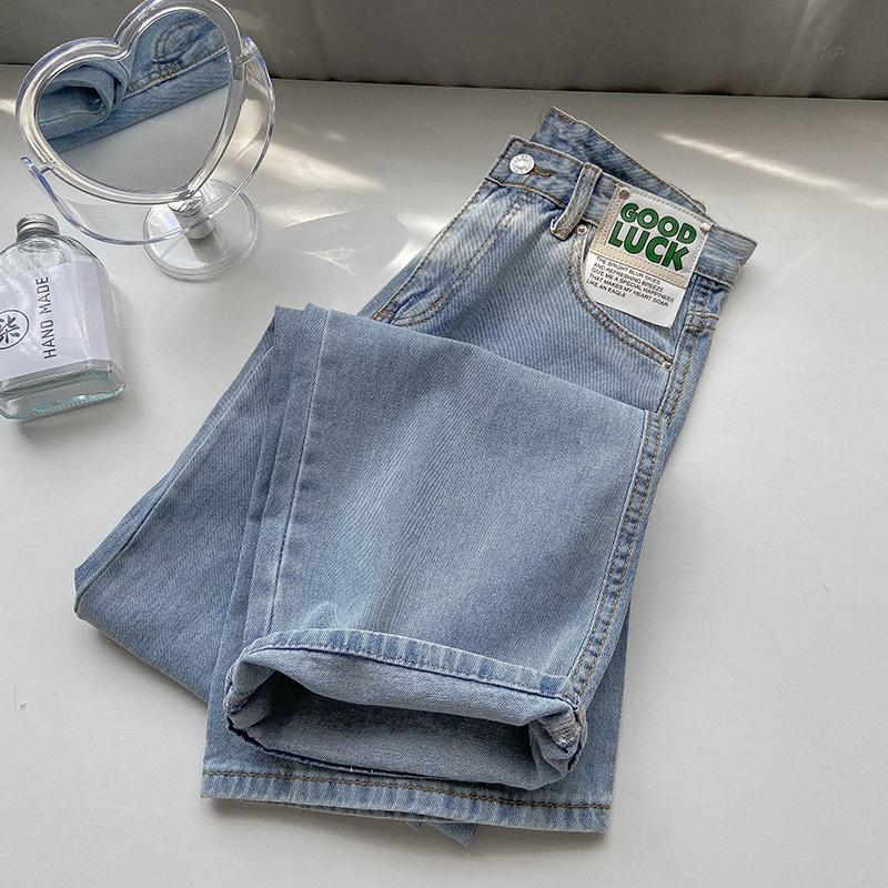 Product Introduction of New Biru muda kulot longgar high waist celana jeans panjang wanita（GOOD LUCK）（realpict） 3