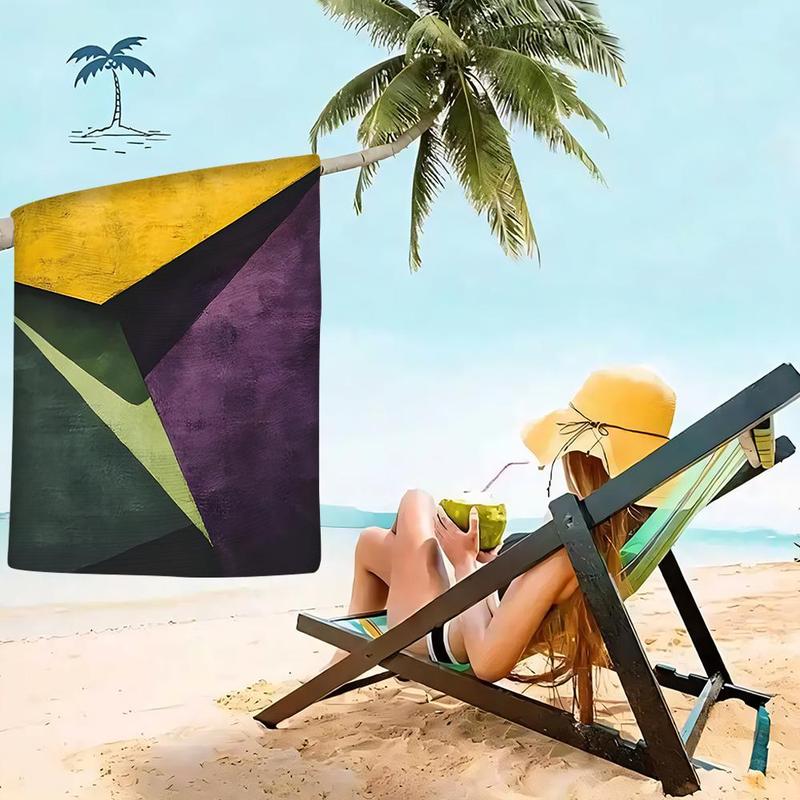 Abstract Geometric Pattern Beach Towel, 1 Count Lightweight Quick Drying Towel, Soft Absorbent Towel for Home, Outdoor Sports, Yoga, Travel, Camping, Picnic 4