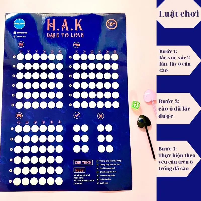 (in an awful mess) Bảng drinking game couple tình yêu HAKLOVE board game badbed dành cho các cặp đôi hẹn hò, đi chơi Temo Toys