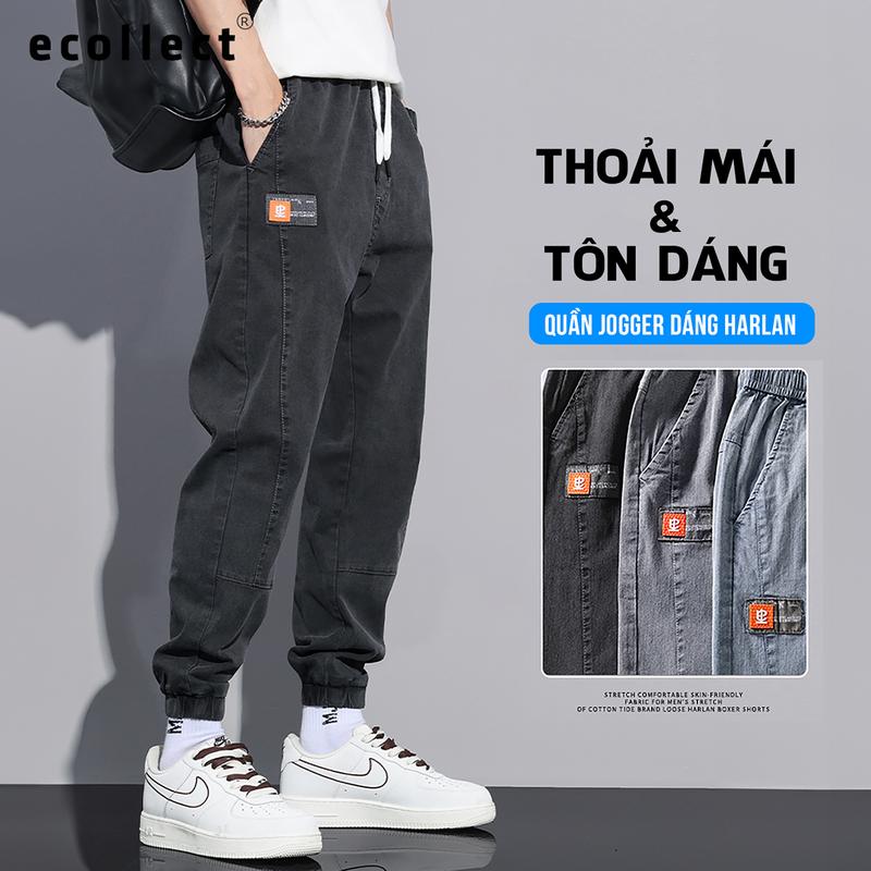 Quần Jogger Nam Vải Denim Co Giãn ECOLLECT - Quần Jean Dáng Rộng, Thời Trang Thu Đông 2024, Phong Cách Cá Tính - QD06 - Menswear, Pants Có Túi