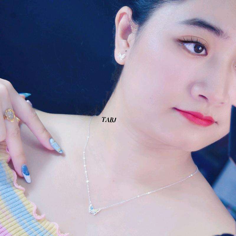 Combo dây chuyền và khuyên tai bạc ys925 Hồ Điệp TABJ 6