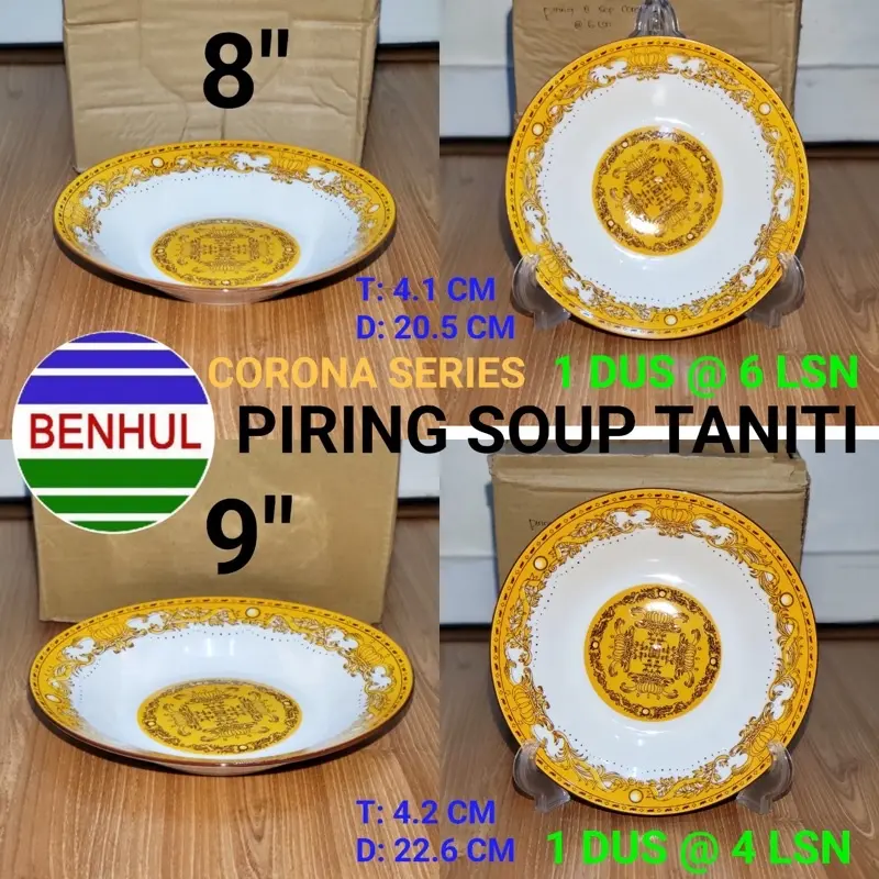 PIRING KERAMIK MAKAN MAHKOTA EMAS OMEGA 0