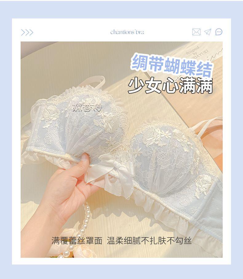 Product Introduction of Bra Lace Wireless Bra for Small Busts, Side Support, Lingerie, Comfort, Bridal, Print,  Anti-Sagging, Sweet & Sexy Design, Push-Up Bra for Women Womenswear 22