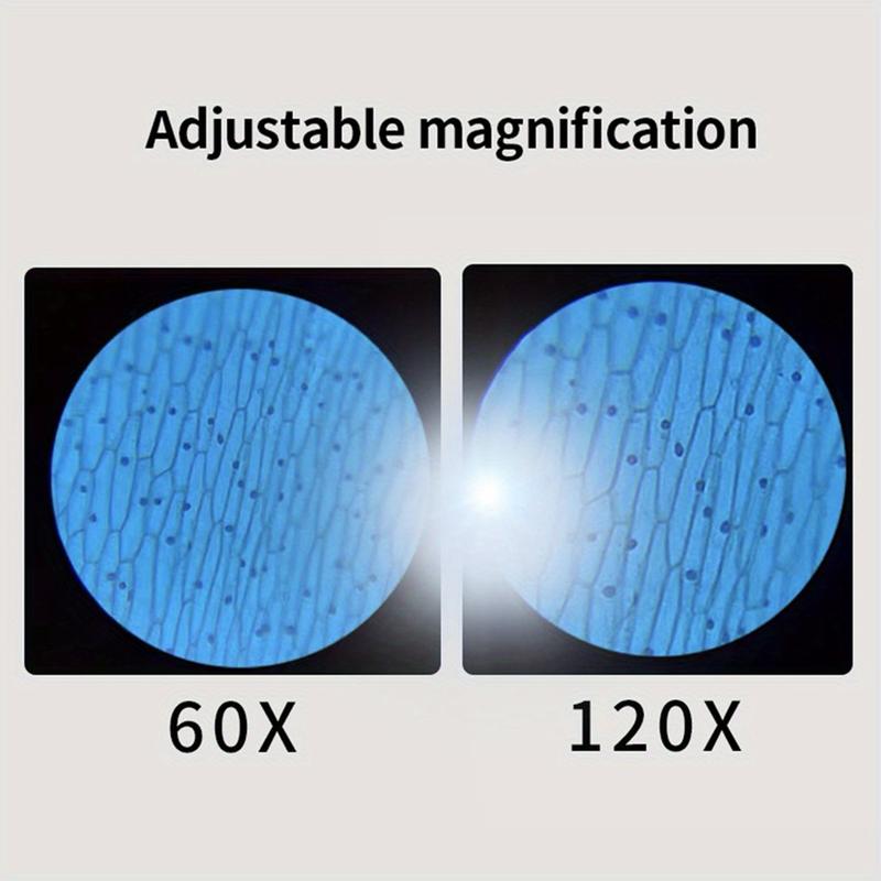 Product Introduction of Handheld Microscope Kit Lab LED Light 60X to 120X Home School Biological Science Educational Toys For Children Birthday Gift 18
