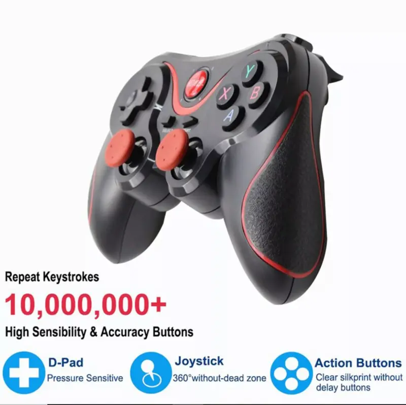 Gamepad X3 Bluetooth Wireless / Gamepade Gaming Bluetooth X3/ Joystick X3 Android Bluetooth/ Controller Hp Tablet Laptop Joystick/ Stik Gaming Game Bluetooth X3 Wireless/ Portable Gamepad Stik Bluetooth X3 Android Komputer PC Black Games 4