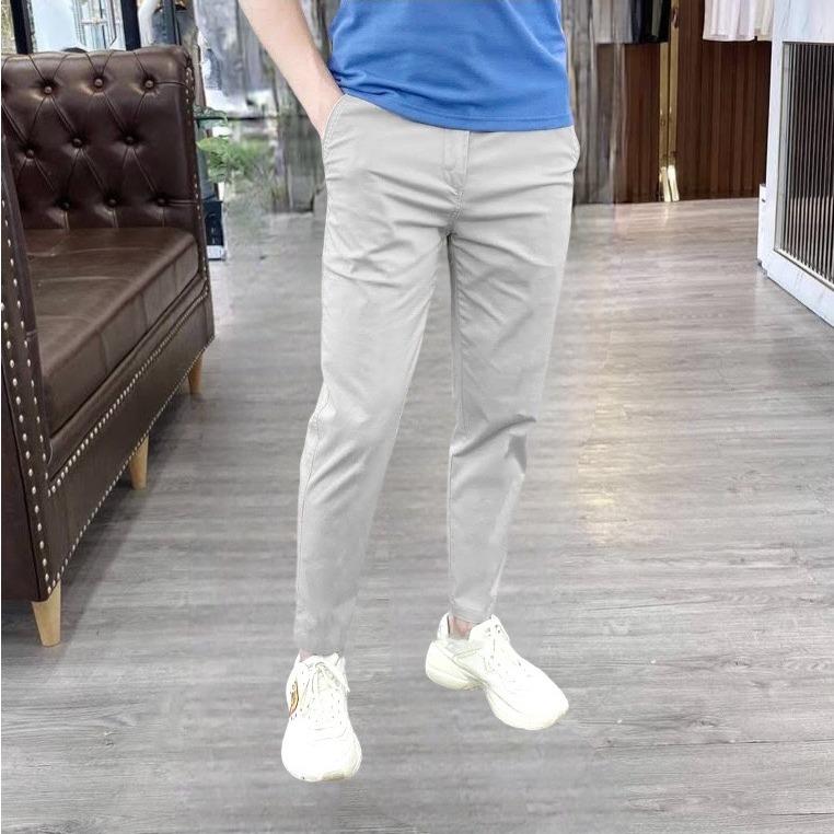 QUẦN DÀI _KINGFASHION KAKI CAO CẤP LƯNG THUN DÂY KHÓA KÉO ĐỒNG_ Menswear 8 Màu Kem Màu Đen Nhung Tre Jean Có Túi Pants