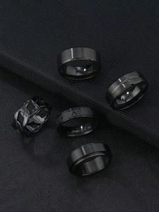 Set de anillos para hombre de estilo simple y color liso, conjunto de anillos casual y moderno, accesorios de moda para uso diario, joyería comodín y exquisita para regalo de cumpleaños