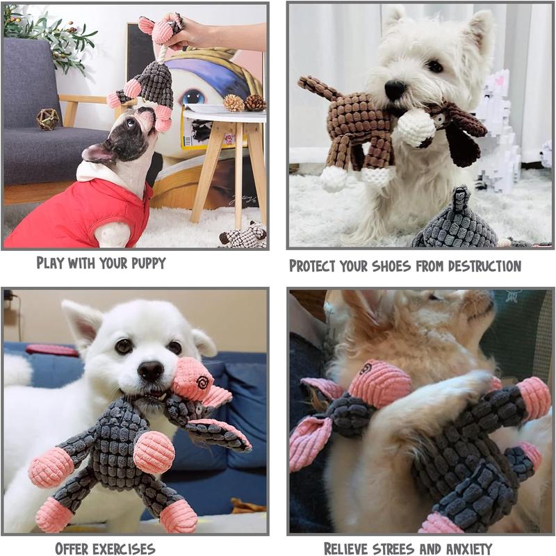 TikTok Shop Squeaky Plush Dog Toys Pack for Puppy 3 Pack Stuffed Plush Toys with Squeakers Cute Soft Dog Toys for Cleaning for Small Medium Dogs