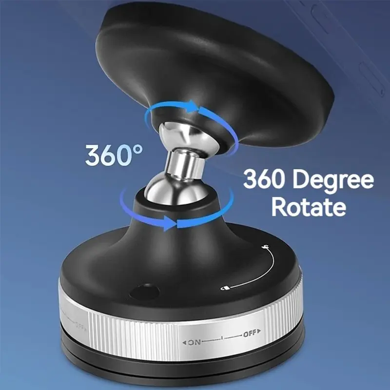 360° Vacuum Magnetic Phone Holder, 2 in 1 Wireless Charger Vacuum Adsorption Magnetic Phone Holder, Kitchen Bathroom Fixed Wall Mobile Phone Holder 3