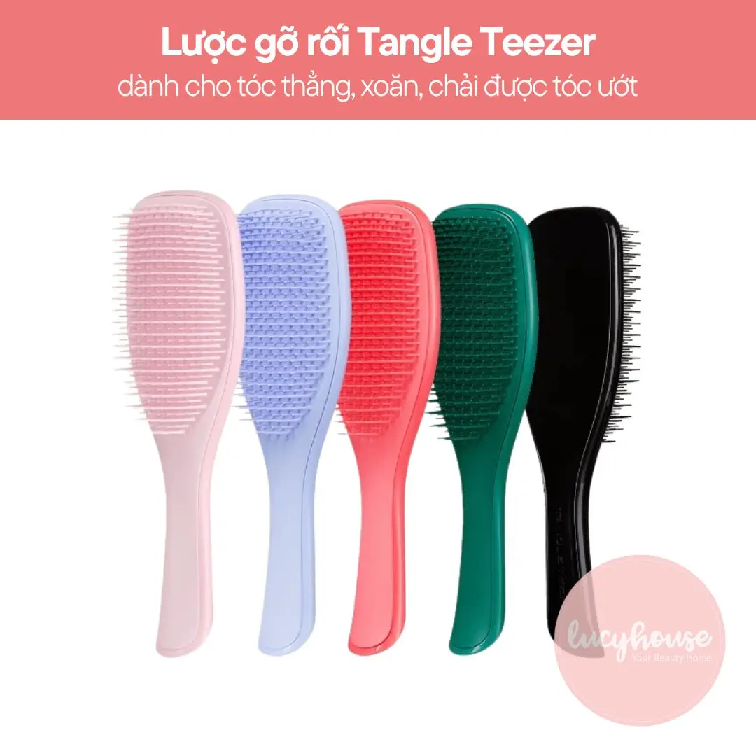 CHÍNH HÃNG - Lược gỡ rối Tangle Teezer, The Ultimate Detangler, gỡ rối tối ưu tóc thẳng, xoăn, chải được tóc ướt
