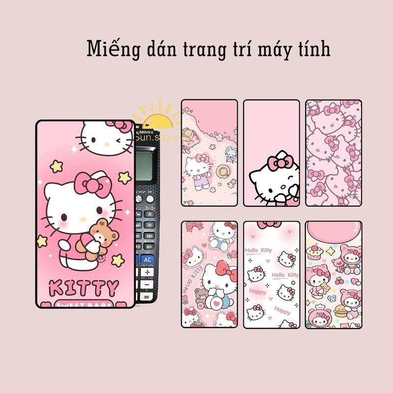 Hình Hello kitty dán máy tính cầm tay caiso, thienlong, flexio trang trí máy tính