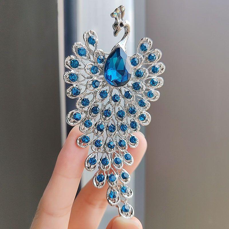 เข็มกลัดนกยูง Rhinestone Phoenix สไตล์วินเทจ เหมาะสำหรับยุโรปและอเมริกา ...