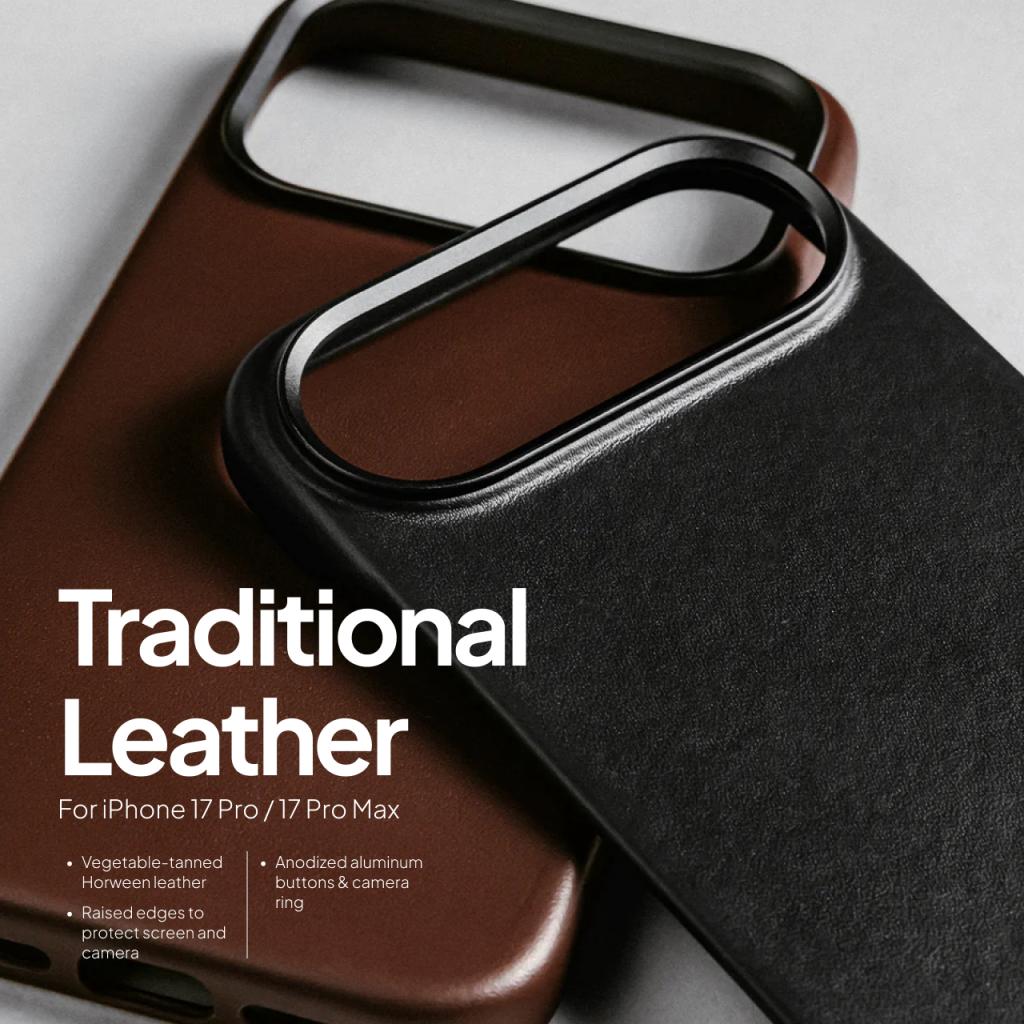 Nomad iPhone 17 Pro Case Magsafe Traditional Leather Case - Black Horween NM011963858
