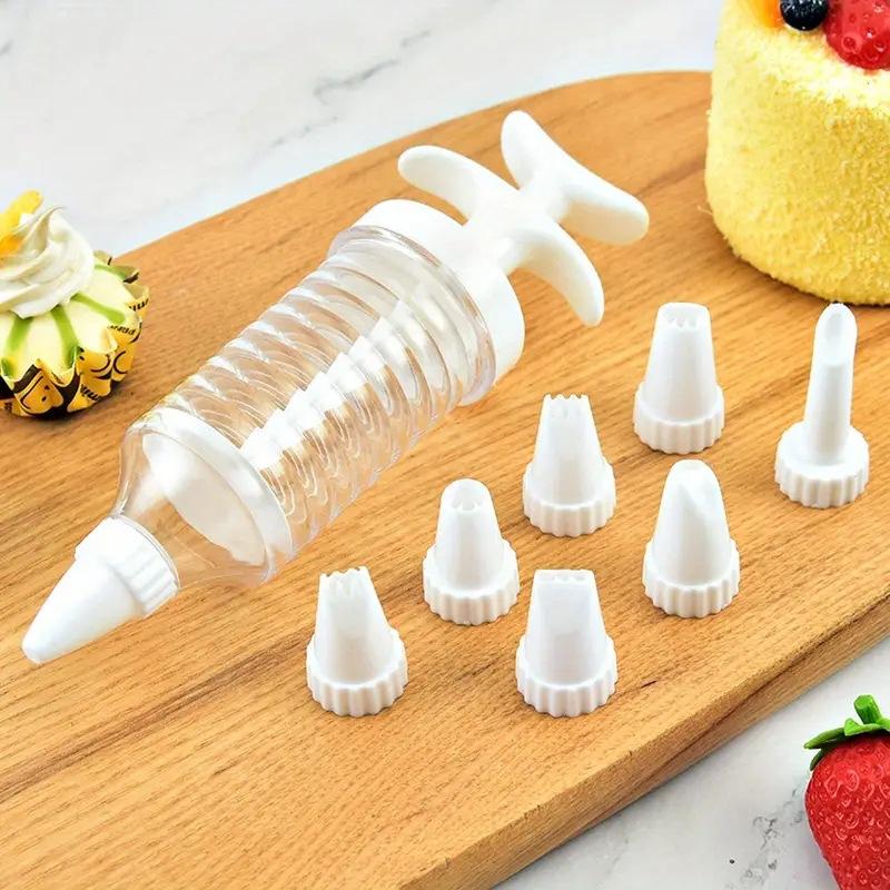 Product Introduction of New 8 Pipe Nozzles with Syringe Plastic Cream Baking Nozzle Dispenser Icing Pastry Cream Tips Pastry Tube Decoration Tool 7