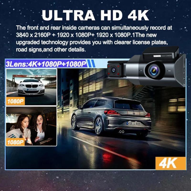 Product Introduction of 【24-hour shipping+free shipping+COD】 Dashcam Y18 Three Channels Car Dvr Front And Rear Camera Video Recorder Parking Night Version 34