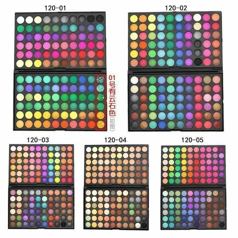 Bảng màu trang điểm chuyên nghiệp 120 màu cho người mới bắt đầu Bảng phấn mắt nhiều màu Lì Lấp Lánh Thanh xoắn tự làm trang điểm Mỹ Phẩm Cosmetic