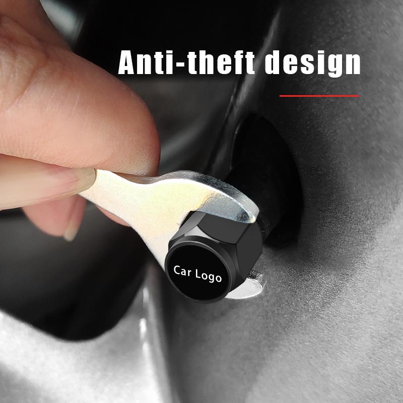 5Pc Car Logo Wheel Tire Styling Tire Valve Air Nut Cover Accessory For Hyundai Tucson Solaris I30 Creta Ix35 I40 IX20 Veloster 6