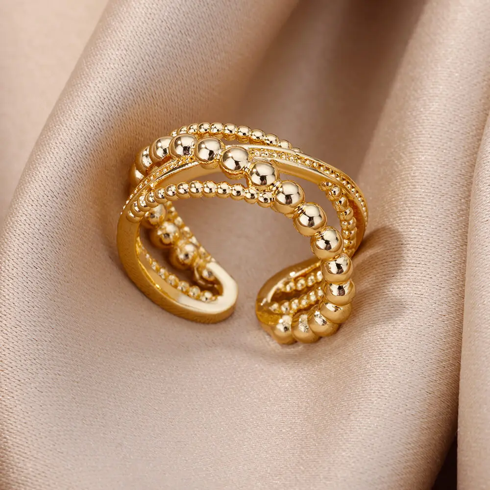 Classic Stainless Steel Ring Waterproof Luxury Shiny Fashion Ring for Women Gold Color Rings for couples jewelry Free Shipping