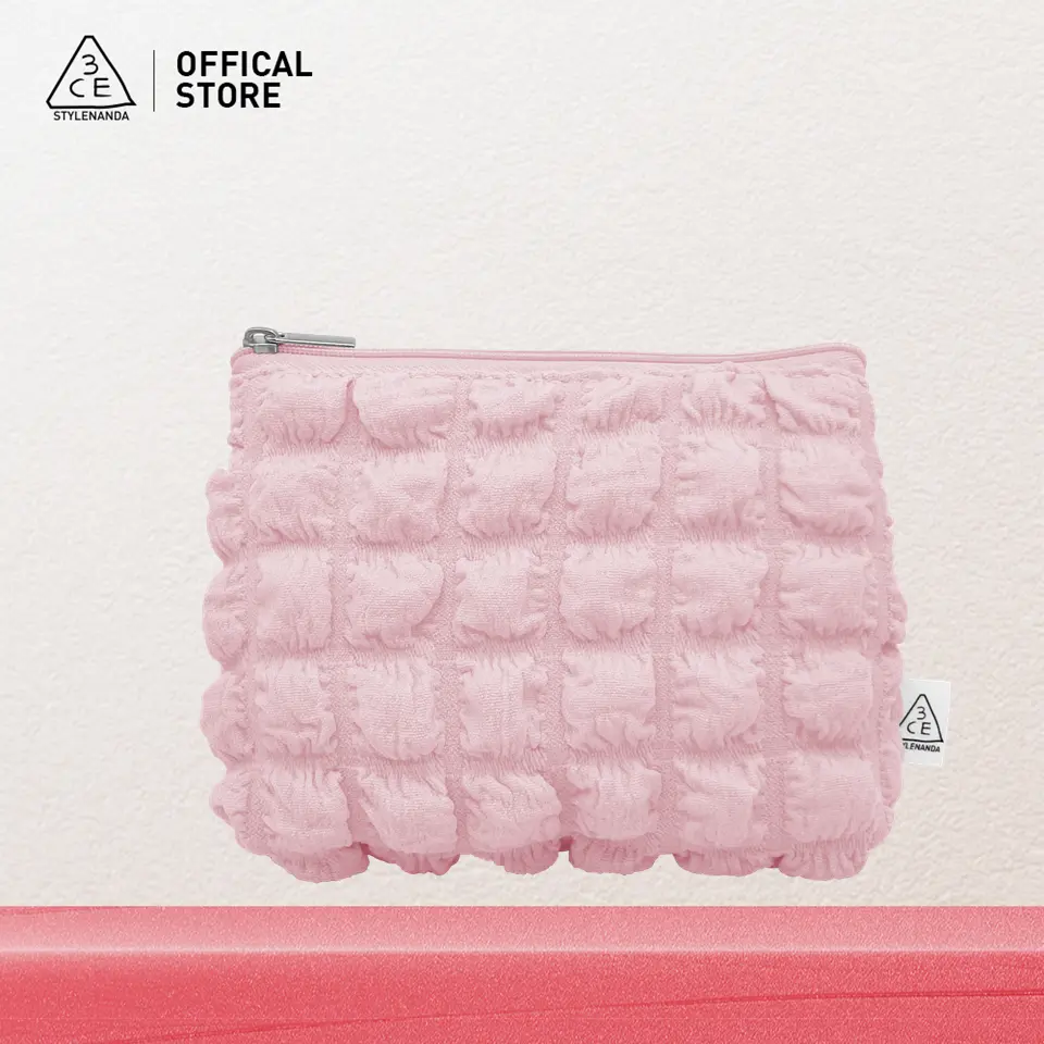 [GIFT] Túi đựng mỹ phẩm 3CE hồng bỏng ngô Popcorn Pouch -Pink