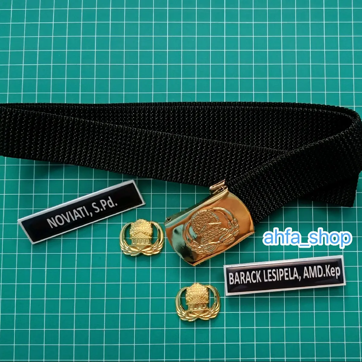 Paket Hemat Name tag ASN (Ikat pinggang, Nametag & Pin Korpri)