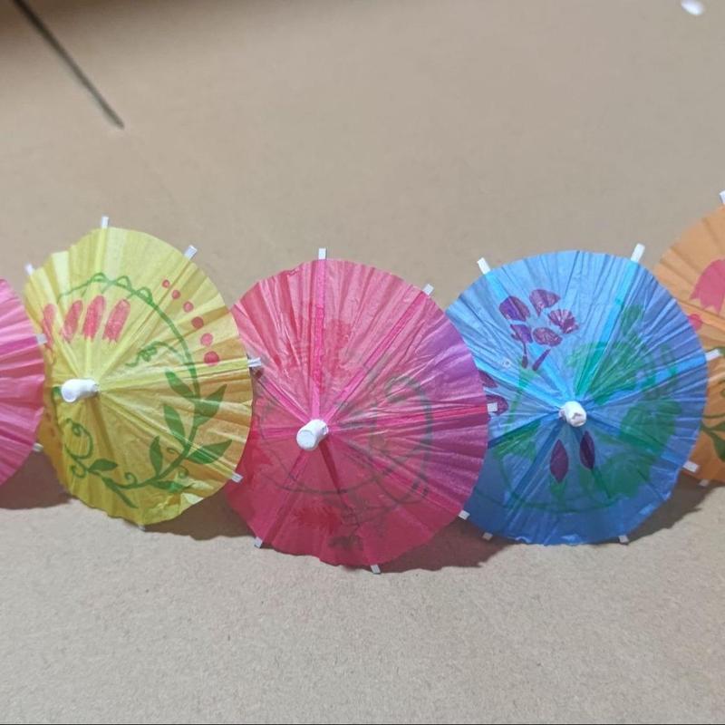 Disposable Cupcake Decoration, Disposable Umbrella Shape Fruit Sticks, Party Decoration Supplies for Home Kitchen Birthday Party 6