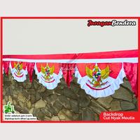 Gambar Backdrop Cut Nyak Meutia | Background Risplang Merah Putih Panjang Garuda Dekorasi Kemerdekaan - 5 gelombang dari Juraganbendera Kota Surabaya 1 Tokopedia
